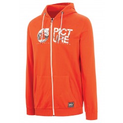 PICTURE ORGANIC SWEAT ZIP BASEMENT BURNT ORANGE COTON BIO