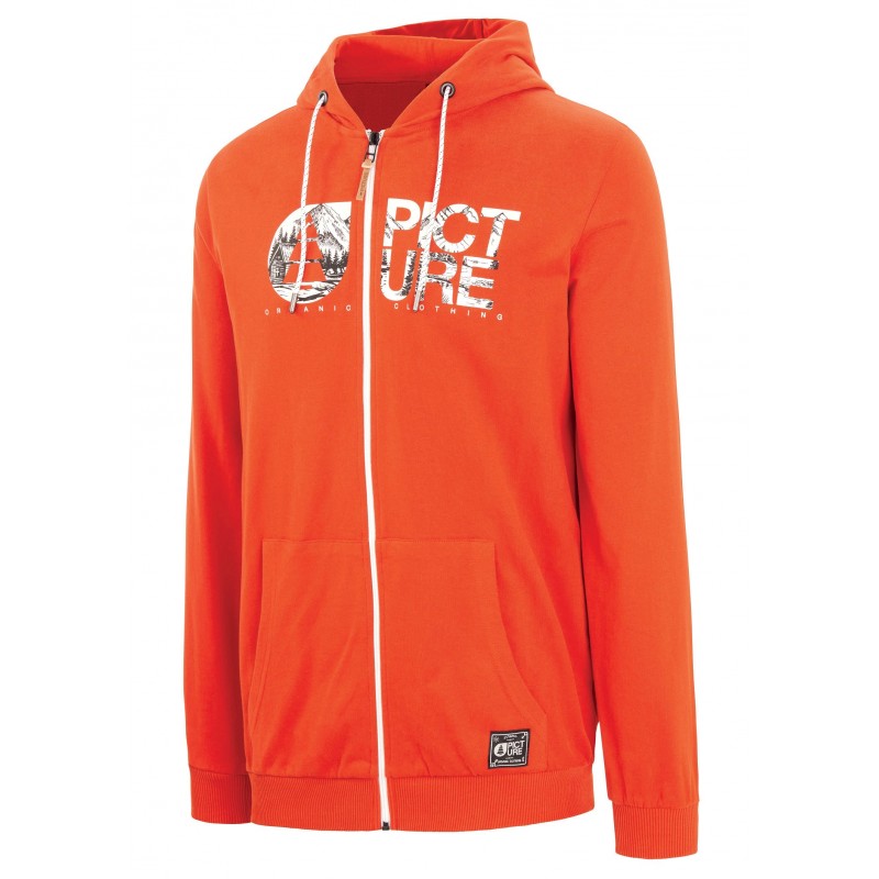 PICTURE ORGANIC SWEAT ZIP BASEMENT BURNT ORANGE COTON BIO