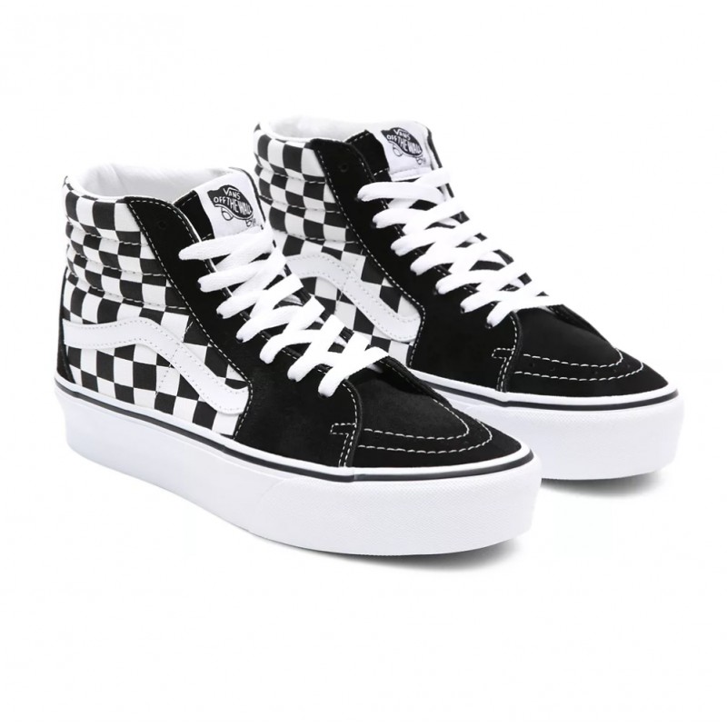 VANS PLATFORM SK8-HI CHECKERBOARD BLACK WHITE
