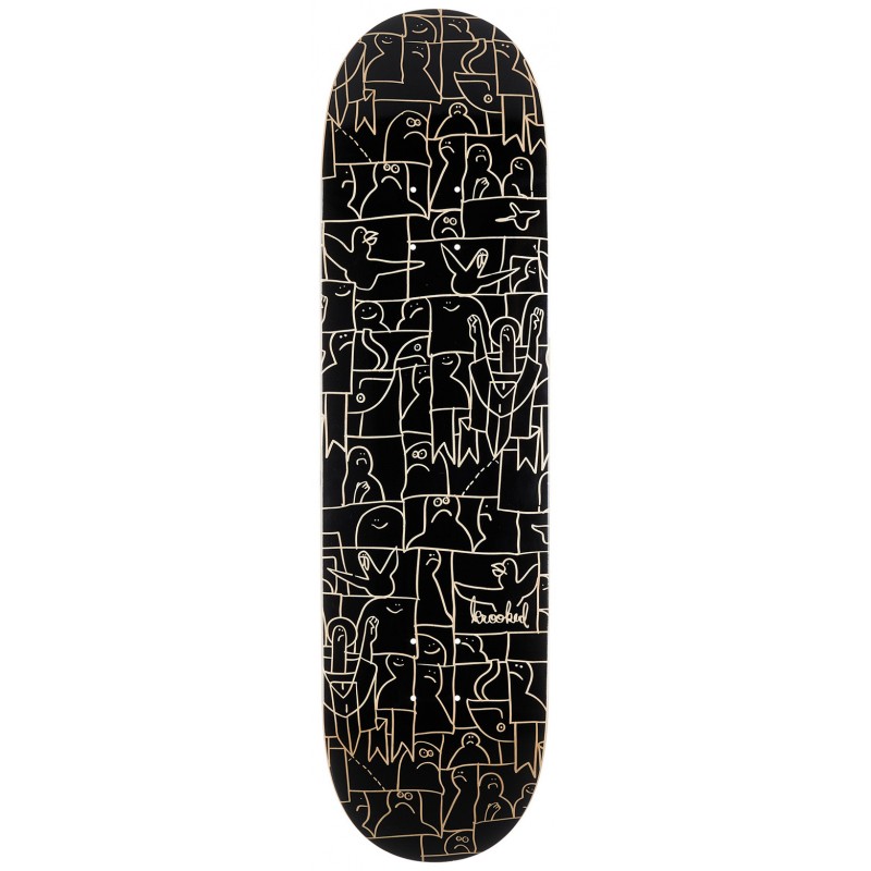 KROOKED PLATEAU 8.5" PP FLOCK PRICEPOINT BLACK SKATEBOARD