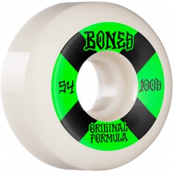 BONES 4 X ROUES 100s 54 MM V5 SIDECUT WHITE SKATEBOARD