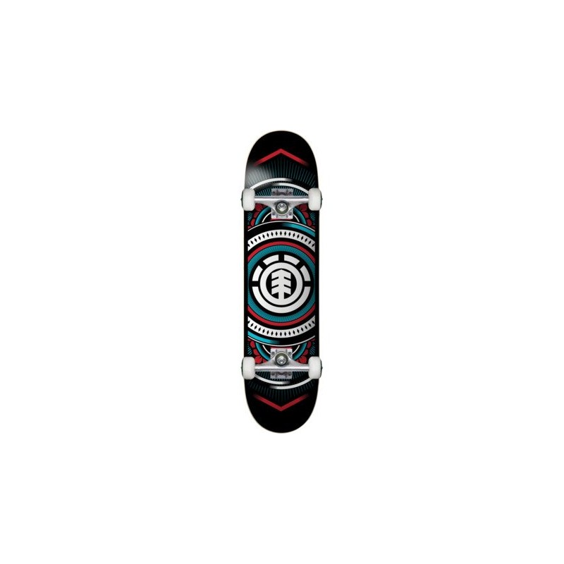 ELEMENT COMPLET 8.0" HATCHED SKATEBOARD RED BLUE