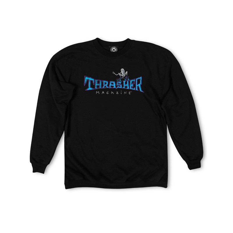 THRASHER T-SHIRT MANCHES LONGUES GONZ THUMBS UP BLACK